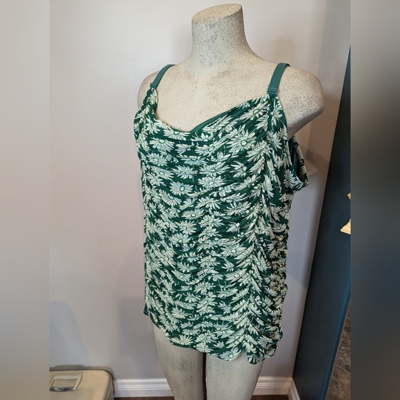 Stretch Mesh Cropped Shirred Cami Top 5x, new with tags - Picture 7 of 7